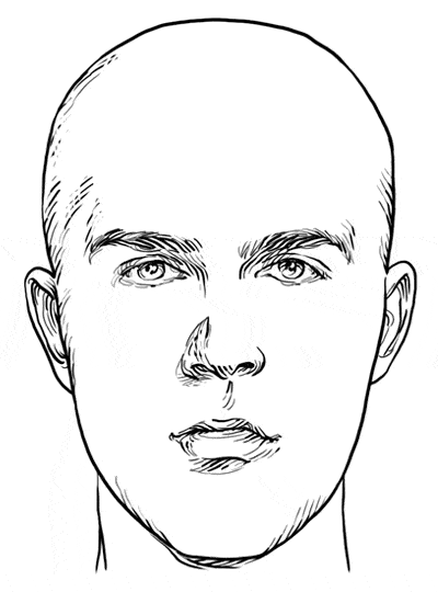 Oval Face Shape - Men
