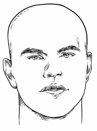 Round Face Shape - Men