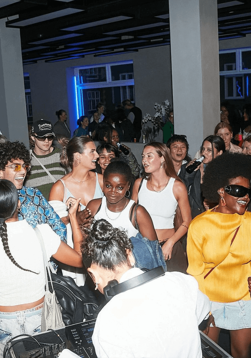 people dancing in a crowd